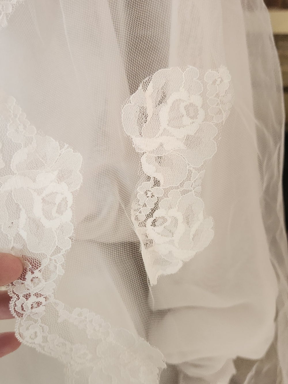 Vintage 1970s Boho Lace Wedding Gown & Juliet Cap Set | ILGWU Made - Picture 12 of 16